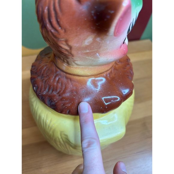 Vintage American Bisque ceramic puppy in a pot cookie jar ceramic1950s kitschy - Picture 3 of 10